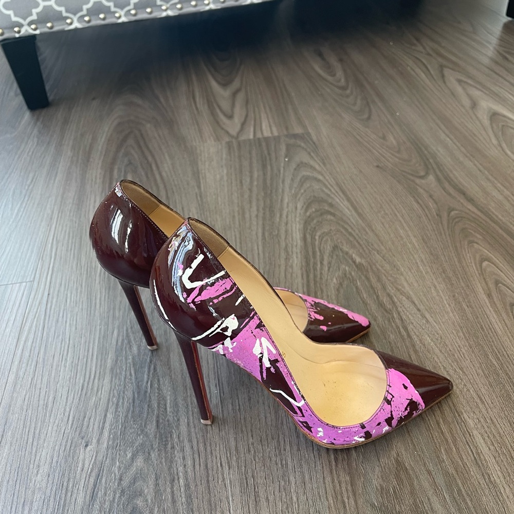 Christian Louboutin Pink and Brown Heels